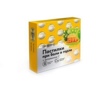 Пастилки при боли в горле bioforte (липа с медом) таблетки  №9