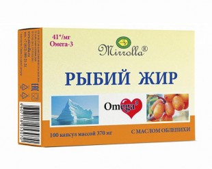 Рыбий жир (Омега-3) с облепихой капсулы  370 мг №100