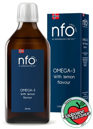 Омега жидкая, со вкусом лимона НФО (NFO) норвеж фиш ойл масло  250 мл