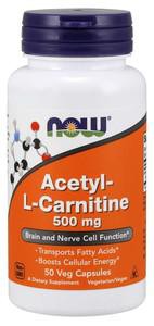 NOW Нау Ацетил-L-Карнитин 500мг (ACETYL L-CARN 500mg ) капсулы  №50
