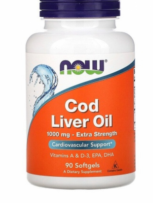 Рыбий жир из печени трески (Cod Liver Oil) - омега-3 капсулы  1000 мг №90