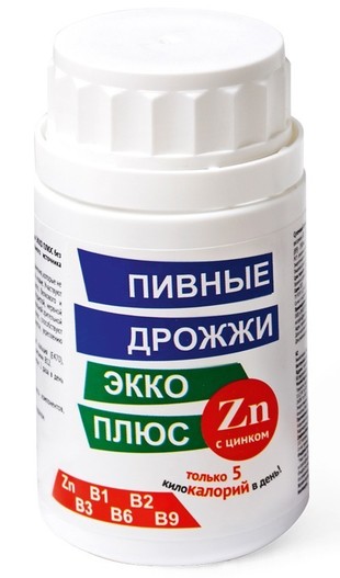 Пивные дрожжи ЭККО ПЛЮС с цинком таблетки  450 г №100