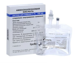Аминокапроновая кислота раствор для инфузий 5% 100 мл